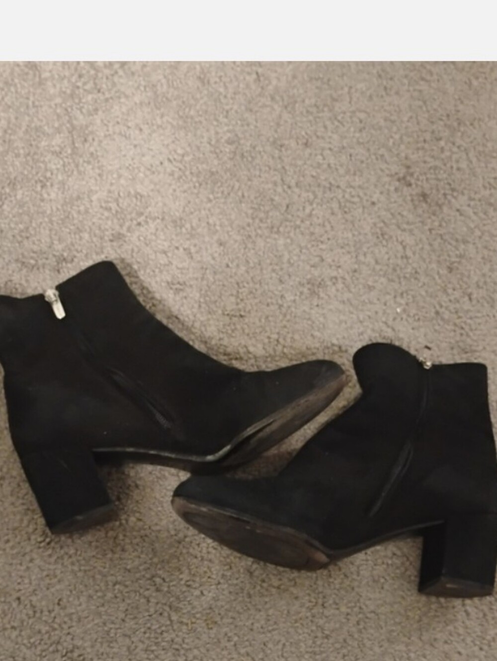 Margeaux Handmade Women's Black Suede Round Toe Heeled Ankle Boots Sz 38